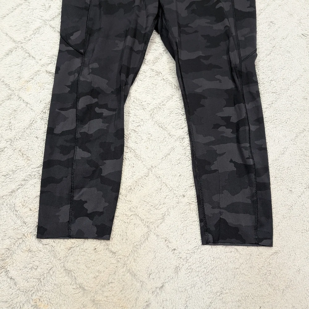 Lululemon Leggings Womens 12 Gray Incognito Camo Fast Free Hi Rise Crop 23” - Picture 3 of 12